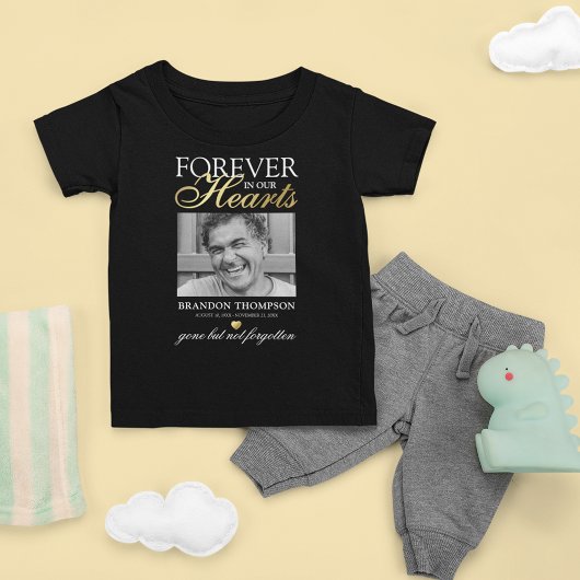 お子様の追悼フォトTシャツ ベビーTシャツ