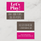 お子様の遊びのカモダンード&ピンク スクエア名刺 (正面/裏面)