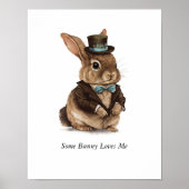 お子様の部屋にぴったりなウサギの壁飾り, オーダーメイドのテキスト付き ポスター (正面)