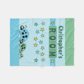 お子様の部屋名はラディバグズグリーンブルー フリースブランケット (正面(横))