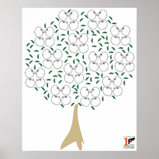 お子様の食べ物1年間のチャレンジ追跡ポスター ポスター