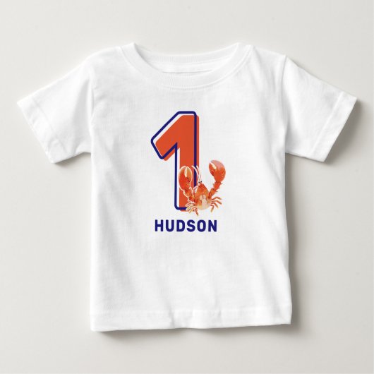お子様の1歳の誕生日におすすめのカニのゲストオブオナーTシャツ ベビーTシャツ (正面)