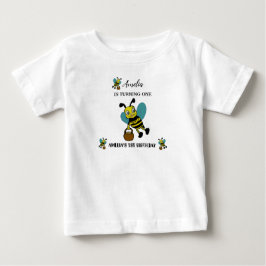 お子様の1歳の誕生日パーティーのためのカスタマイズされたハチのテーマ ベビーTシャツ