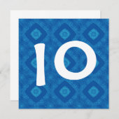 お子様の10歳の誕生日 ビッグナンバー デザイン オーダーメイド 招待状 (正面/裏面)