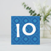 お子様の10歳の誕生日 ビッグナンバー デザイン オーダーメイド 招待状 (スタンド正面)