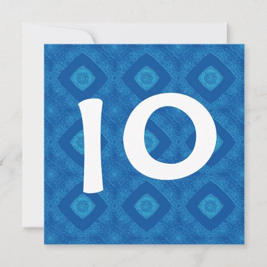 お子様の10歳の誕生日 ビッグナンバー デザイン オーダーメイド 招待状 (正面)