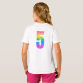 お子様の5歳の誕生日パーティー - 編集可能テキスト Tシャツ (裏面フル)