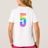 お子様の5歳の誕生日パーティー - 編集可能テキスト Tシャツ (裏面)