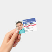 お子様のID 医療緊急時アレルギー写真 バッジ (手持ち)