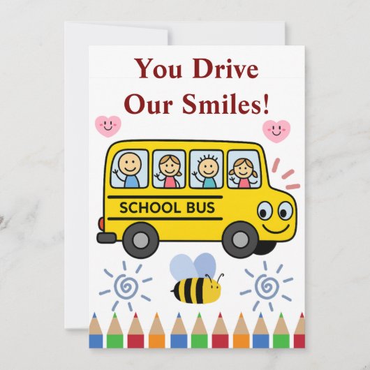 お子様または家族からバスドライバカードをありがとう サンキューカード (正面)