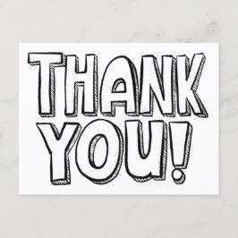 お子様も楽しく書ける手描きサンキューポストカード ポストカード