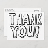 お子様も楽しく書ける手描きサンキューポストカード ポストカード (正面/裏面)