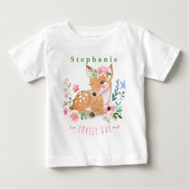 お子様や贈り先の方の名前を入れてオリジナルに デers Lovely Day Outside Amo ベビーTシャツ