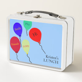 お子様カラフル向けメッセージ メタルランチボックス