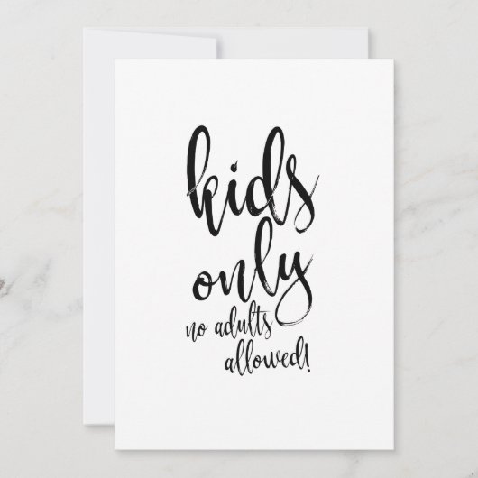 お子様テーブル カリグラフィー お手頃な結婚式看板 招待状 (正面)