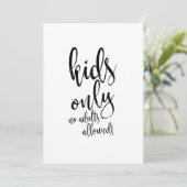 お子様テーブル カリグラフィー お手頃な結婚式看板 招待状 (スタンド正面)