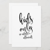 お子様テーブル カリグラフィー お手頃な結婚式看板 招待状 (正面/裏面)