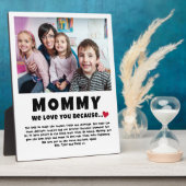 お子様パーソナライズされたによるママの写真プレゼント フォトプラーク (側面)