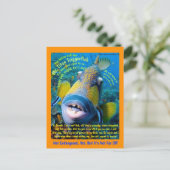 お子様向けのユーモアあふれるタイタントリガーフィッシュ - ポストカード (スタンド正面)