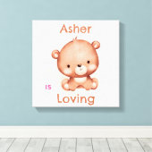 お子様向けカスタマイズ affirmation ブラウン ベアー ぬりえ キャンバスプリント (インサイチュ (ウッドフロア))