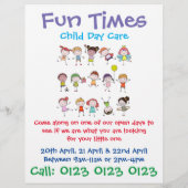 お子様向けデイケアのチラシをカスタマイズする チラシ (裏面)