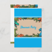 お子様向け恐竜パーティーお礼カード（名入れ） サンキューカード (正面/裏面)