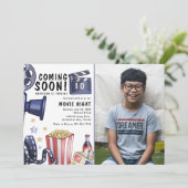 お子様向け映画夜の誕生日パーティー 招待状 (スタンド正面)