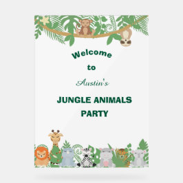 お子様向け 動物ジャングル パーソナライズ ウェルカムサイン アクリルサイン