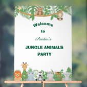 お子様向け 動物ジャングル パーソナライズ ウェルカムサイン アクリルサイン (ニュートラル)