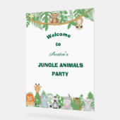 お子様向け 動物ジャングル パーソナライズ ウェルカムサイン アクリルサイン (傾斜)