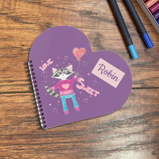 お子様専用のキツネのキャラクター 紫色のノートブック ノートブック