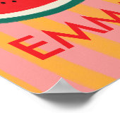 お子様専用のパーソナライズされたウォーター・メロン壁掛けアート ポスター (角)