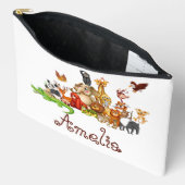 お子様専用の動物たちのランドセル アクセサリーポーチ (見開き)