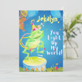 お子様専用の誕生日グリーティングカード サンキューカード (スタンド正面)