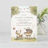 お子様専用の BBQ バースデーテンプレート 招待状 (スタンド正面)