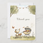 お子様専用の BBQ バースデーテンプレート 招待状 (裏面)