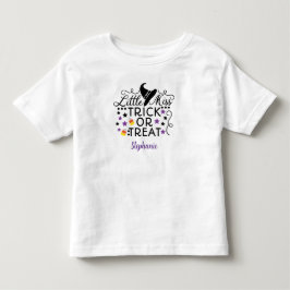 お子様専用のLittle Miss Trick or Treat魔女の帽子 トドラーTシャツ