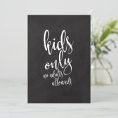 お子様専用テーブル お手頃なチョークボード結婚式看板 招待状 (スタンド正面)