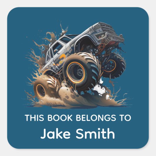お子様専用モンスタートラックステッカー スクエアシール (正面)