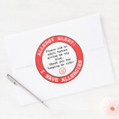 お子様用食物アレルギー警告ステッカー ラウンドシール (封筒)