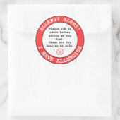 お子様用食物アレルギー警告ステッカー ラウンドシール (バッグ)