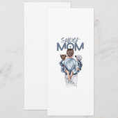 お子様2人との特別な「スーパーママ」ギフト 招待状 (正面/裏面)