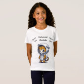お子様+ネコ+宇宙好きのオリジナル 名前入り Tシャツ (正面フル)