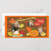 お子様/家族の感謝祭フォトカード シーズンカード (正面/裏面)