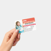 お子様 ID 写真 識別 緊急 アレルギー バッジ (手持ち)