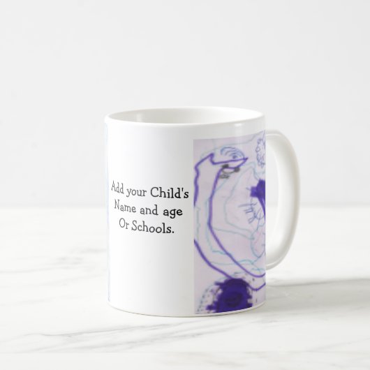 お子誇りを持った様に2つのアートワークを加えて コーヒーマグカップ (正面右)