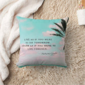 お学しもしと…ガンディ引用文熱帯テーマ クッション (ブランケット)