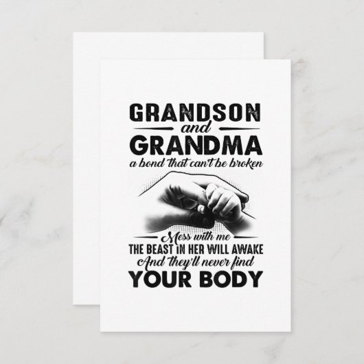 お孫さんとおばあちゃんの絆は折れない贈り物になれない 出欠カード (正面/裏面)