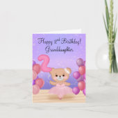 お孫さんの2歳の誕生日に テディベア バレリーナ カード (正面)