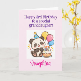 お孫さんの3歳の誕生日おめでとう パンダ カード